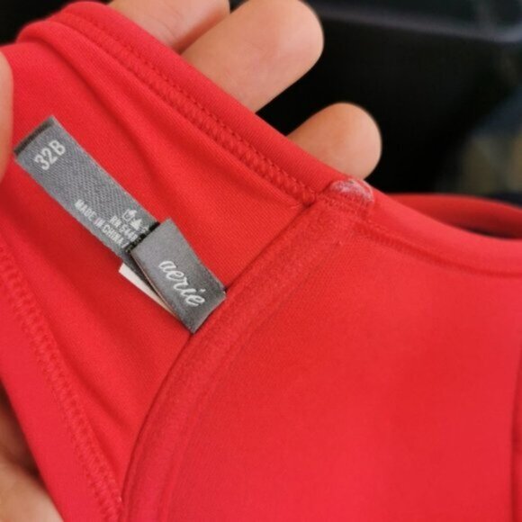 32B Aerie swim red bikini top with bow ties - Picture 5 of 6